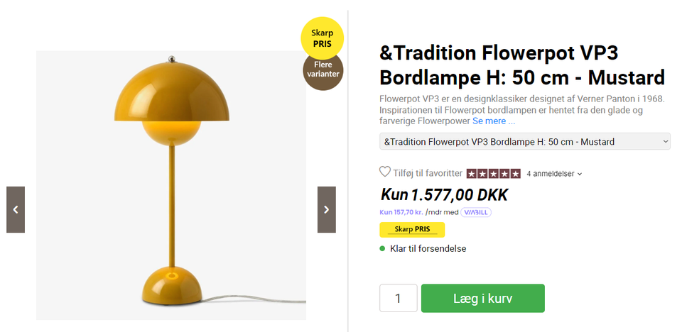 Anden bordlampe, Verner Panton