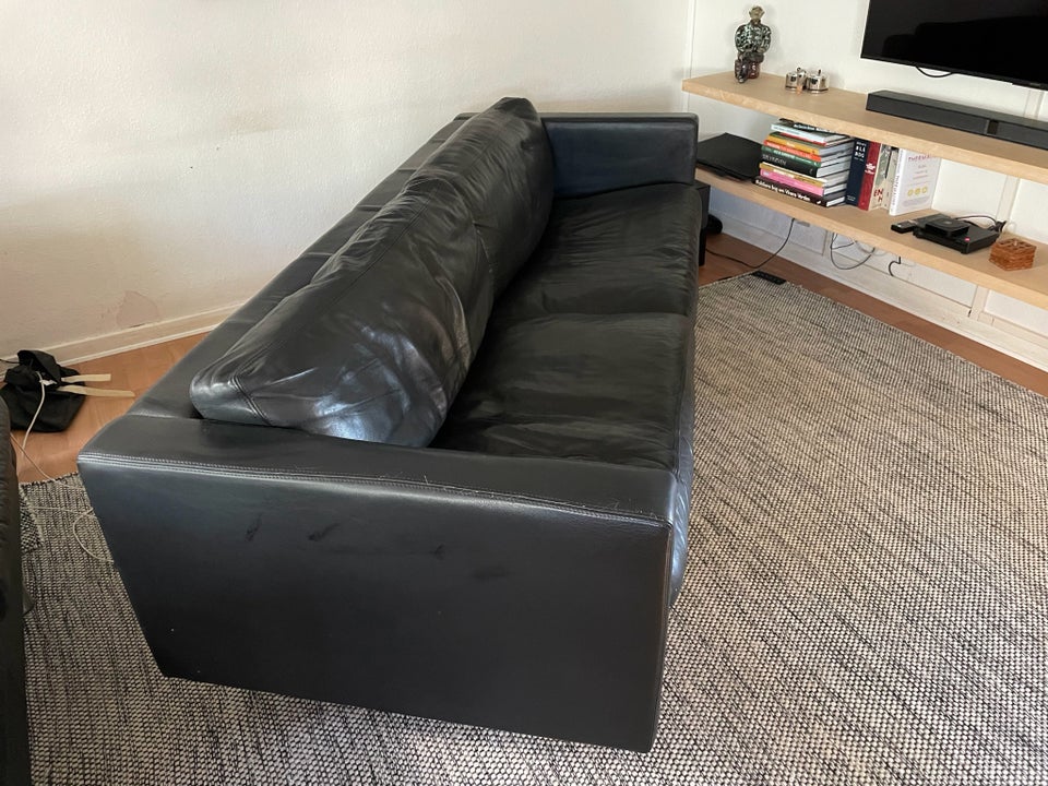 Sofa, læder, 3 pers.