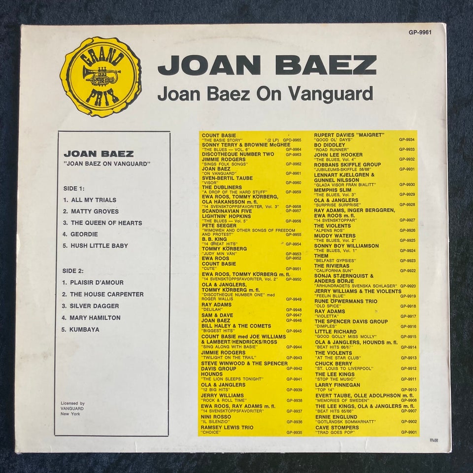 LP, Joan Baez, Joan Baez On Vanguard