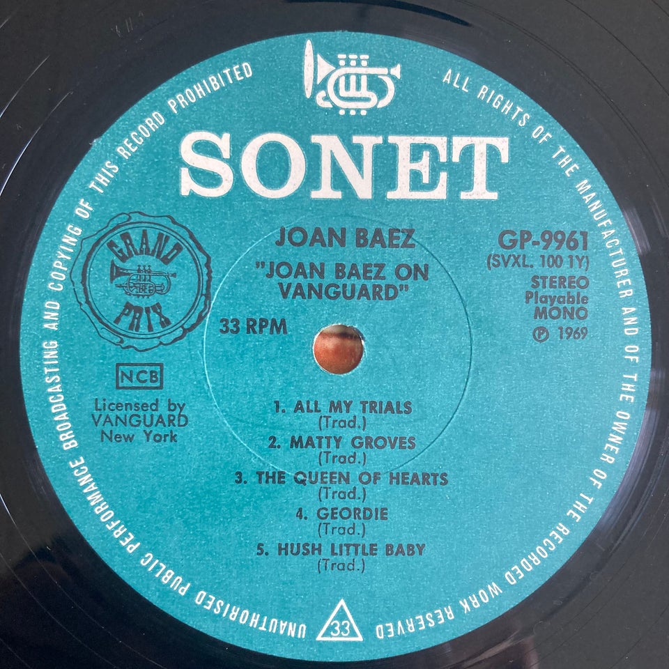 LP, Joan Baez, Joan Baez On Vanguard