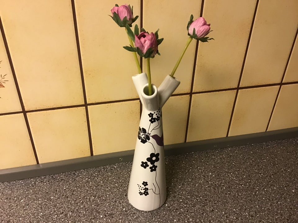 Ældre Lille Keramik Vase med Lilla