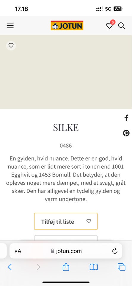 Jotun supermat vægmaling “Silke”