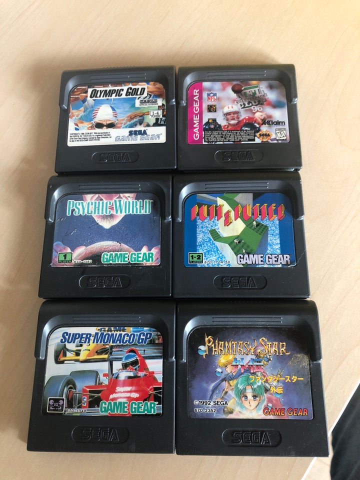 Forskellige spil Sega Game Gear