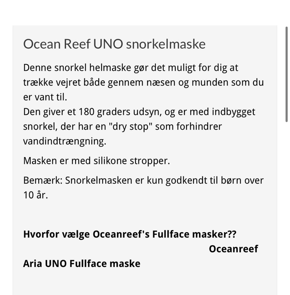 2 Dykke masker Ocean reef