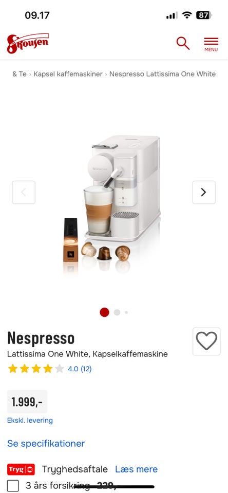 Nespresso maskine, Latissima one