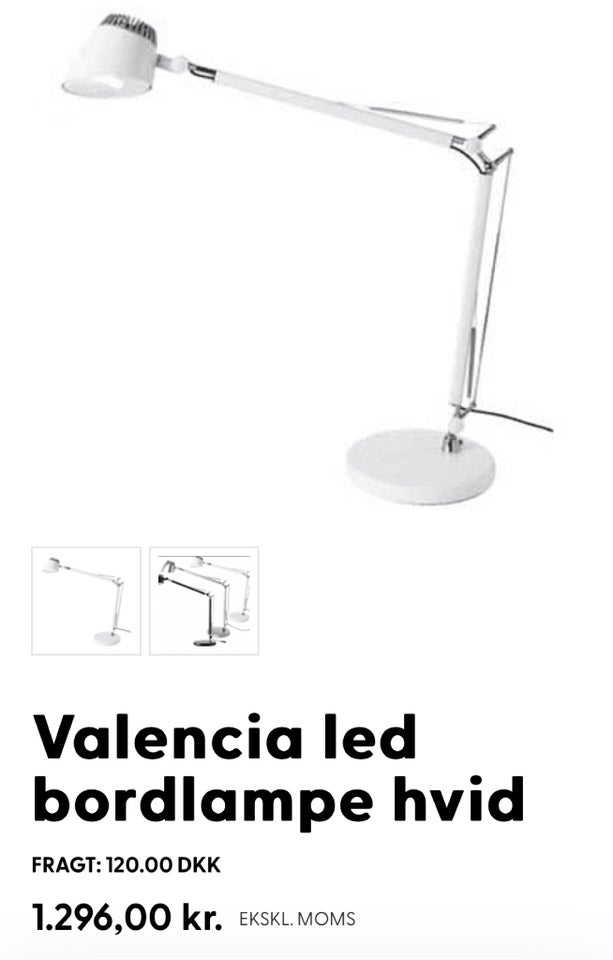 Arbejdslampe, 2 stk Valencia og 6