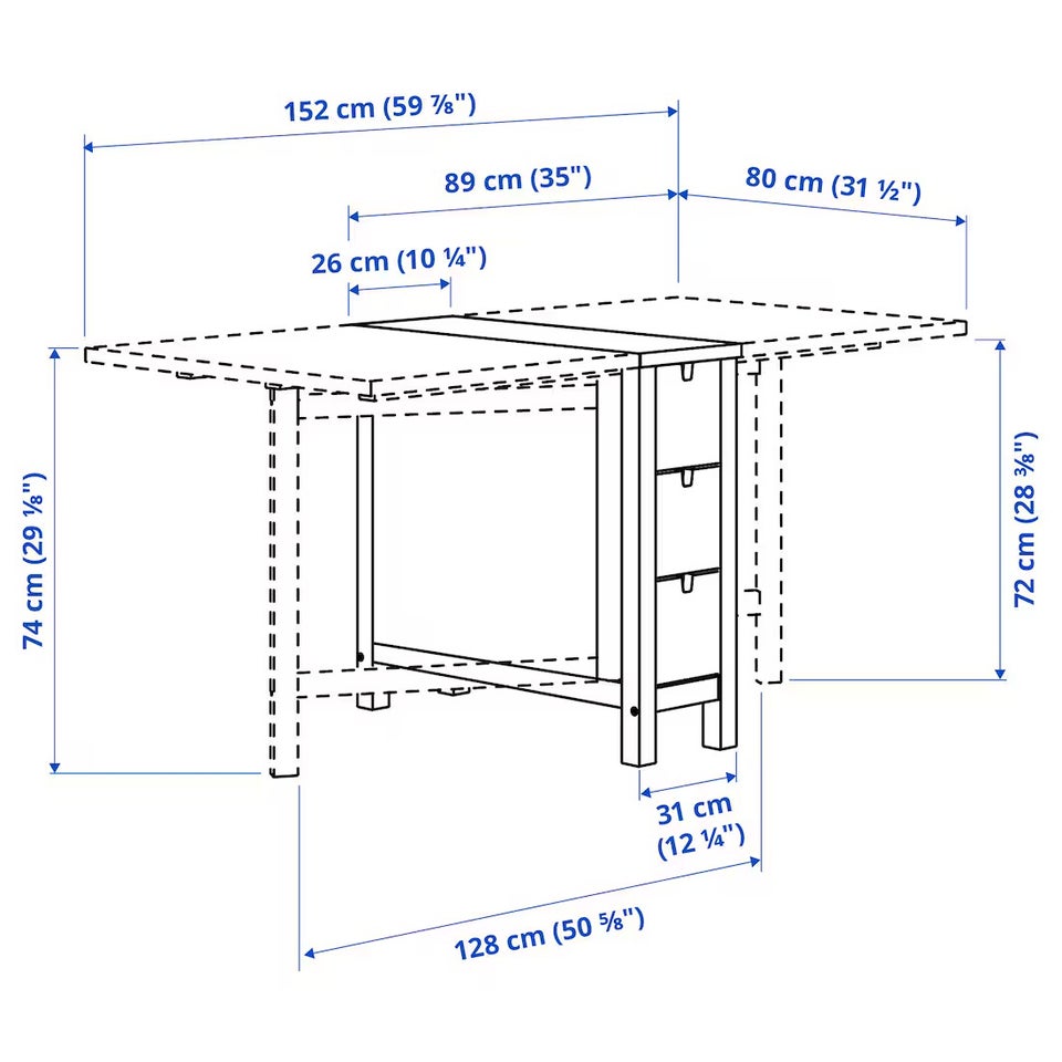 Dining table Extendable whi