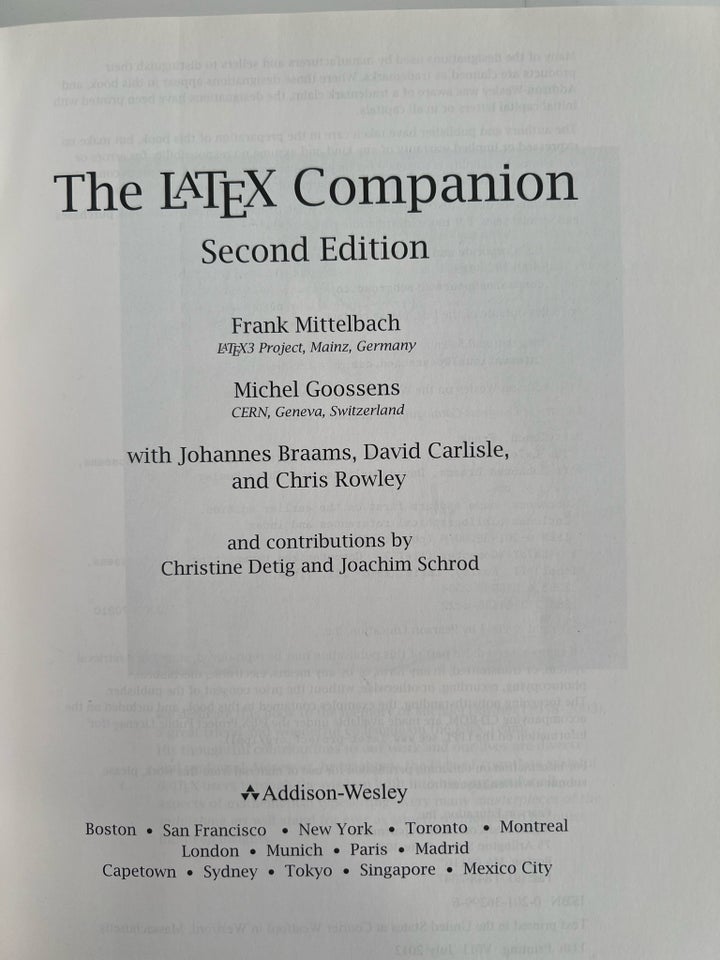 The LaTeX Companion, Frank