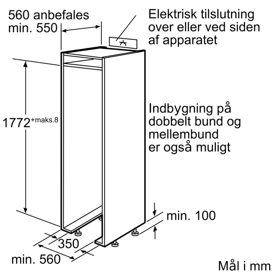 Fryseskab, Siemens GI38NP60, 213