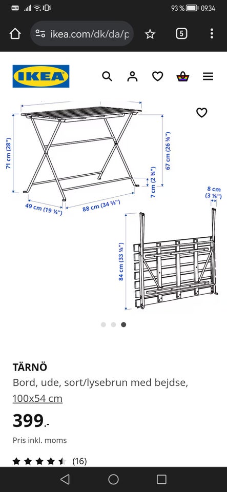 Bordbænkesæt Ikea Altan bord