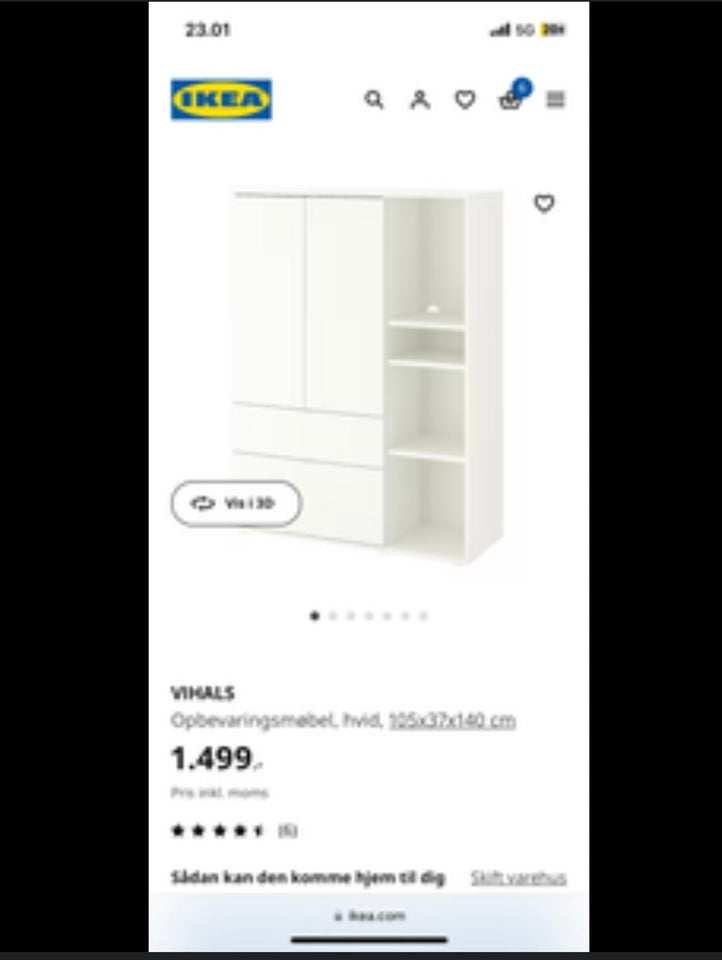 Andet skab Ikea b: 105 d: 37 h: 140