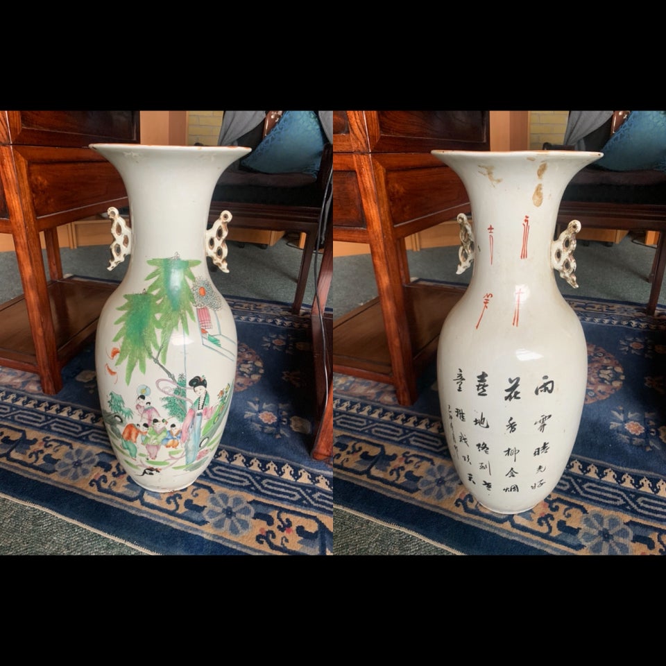 Antik Kina vase 60 cm  Porcelæn