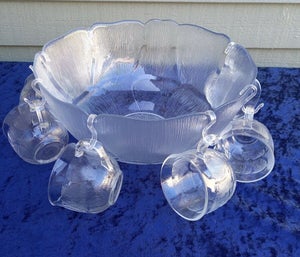 Glas Punchbowle med kopper
