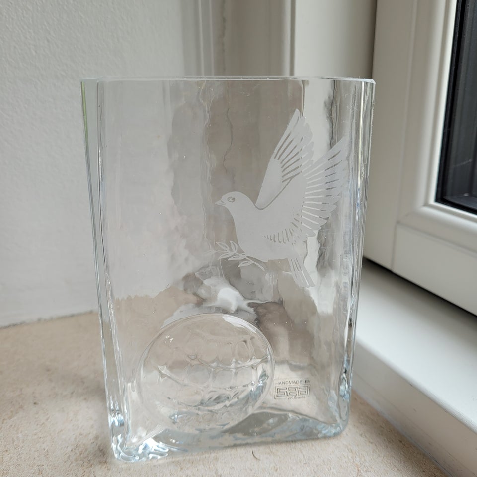 Glas, Vase Skulptur, SEA GLASBRUK -