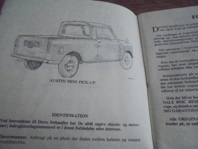 Austin Mini – instruktionsbog A 850