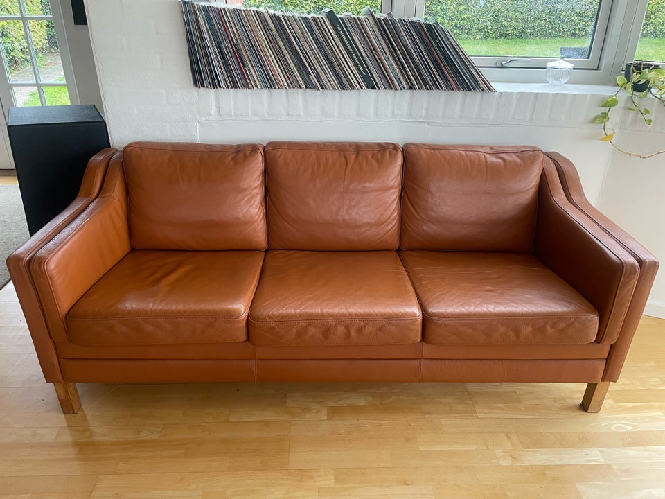 Sofa, læder, 3 pers.