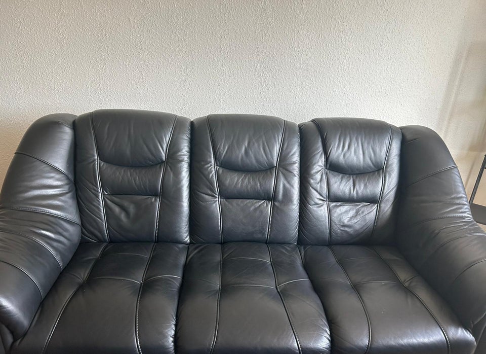 Sofa, læder, 6 pers.