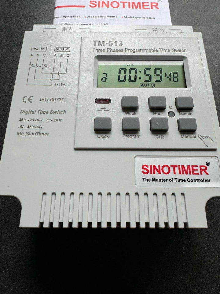 3 faset timer 400V 16A Sinotimer