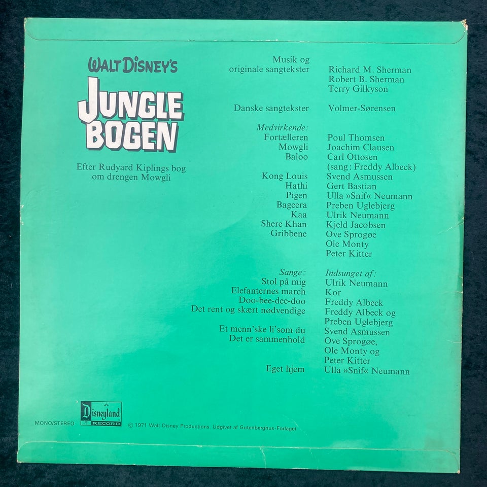 LP, Walt Disney, Junglebogen