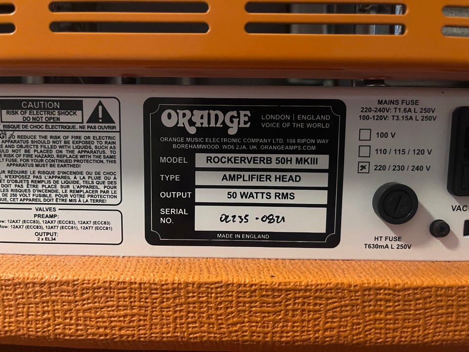 Guitartop, Orange Rockerverb 50