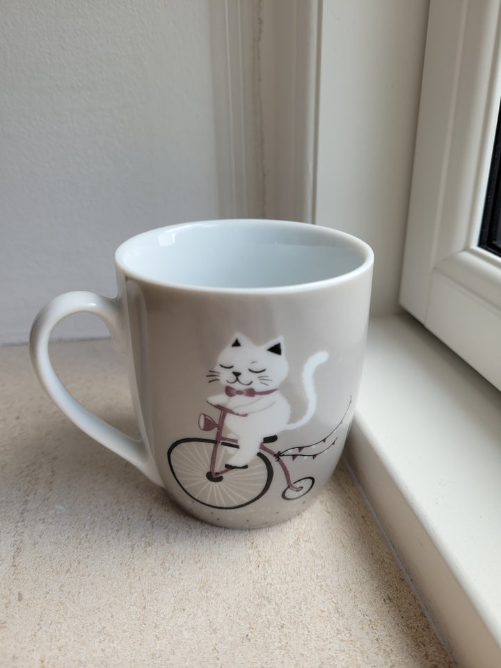 Porcelæn, Krus, Cat On Bicycle Race