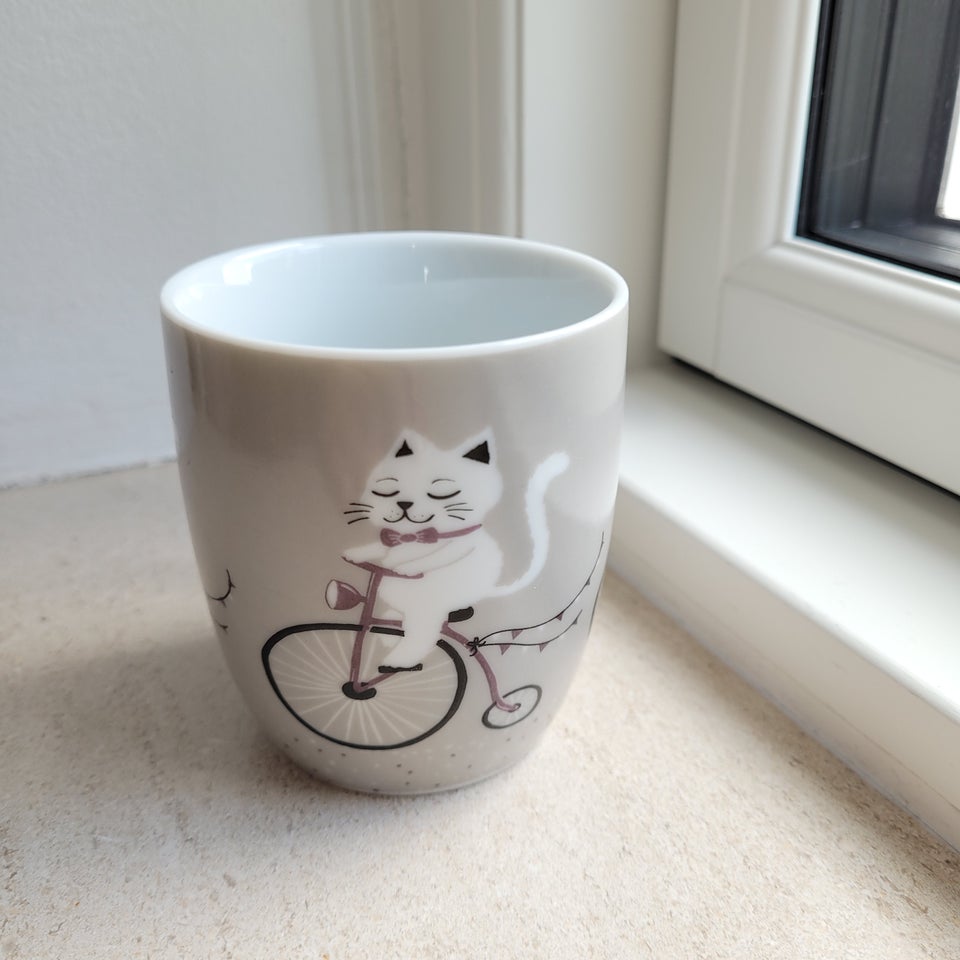 Porcelæn, Krus, Cat On Bicycle Race