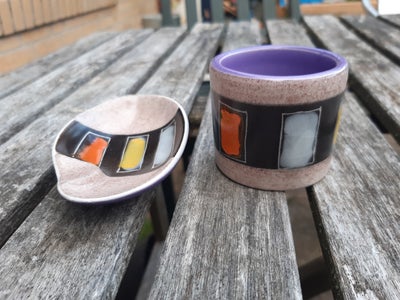 Keramik Sæt: Askebæger+krukke