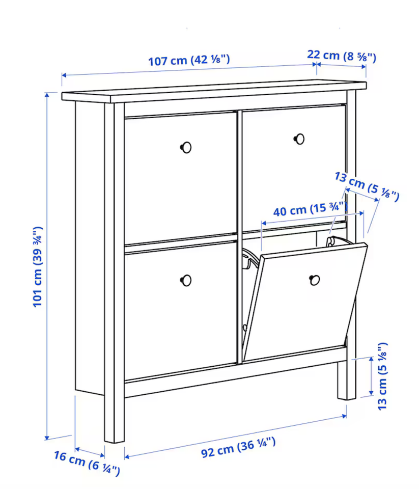 Skoreol, IKEA Hemnes Skoskab, b: