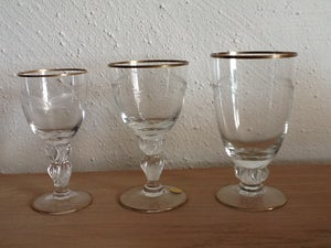 Glas Mågeglas med guldkant