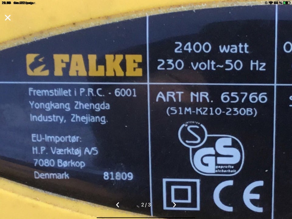 Vinkelsliber, Falke 2400 Watt