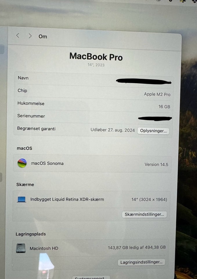 MacBook Pro, A2779, M2 Pro GHz