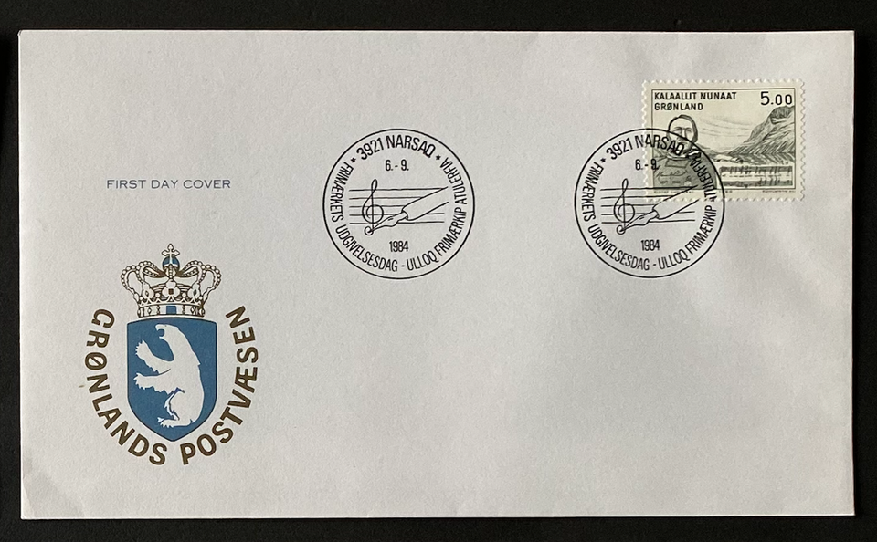 Grønland, stemplet, FDC kuvert