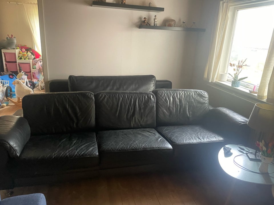 Sofa, læder, 3 pers.