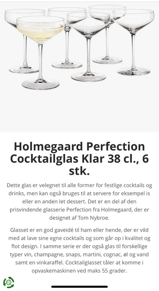 Glas, Holmegaard Perfection