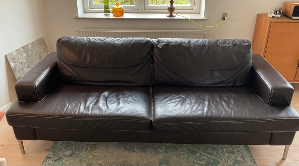 Sofa, læder, 3 pers.