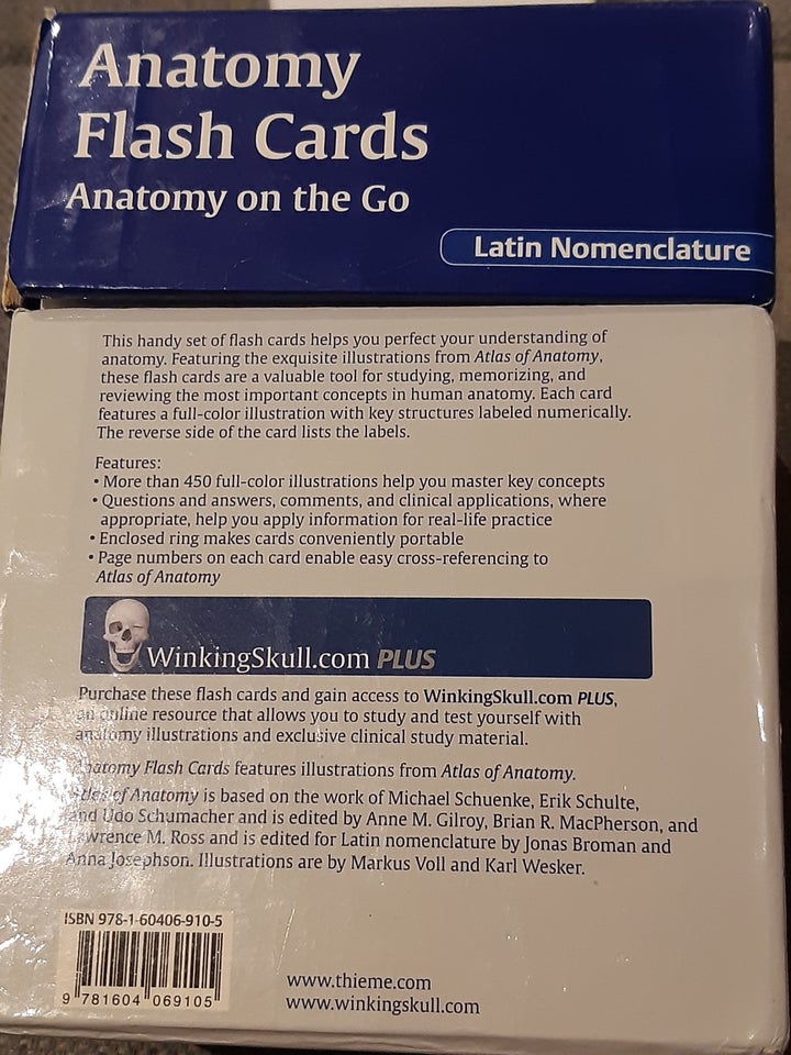 Anatomy flash cards, Thieme