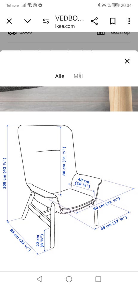 Lænestol stof Ikea