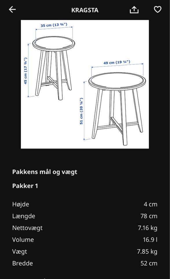 Sidebord, Ikea