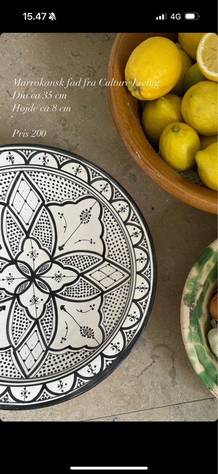 Keramik Fad Marokkansk