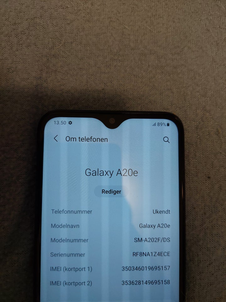 Andet, t. Samsung, Samsung A20e