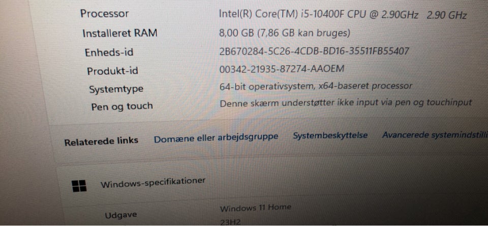 Andet mærke Vision 8gb GB ram