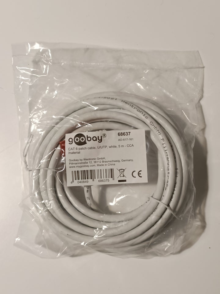 Adapter, 5m. Hvid LAN UTP CAT 6,