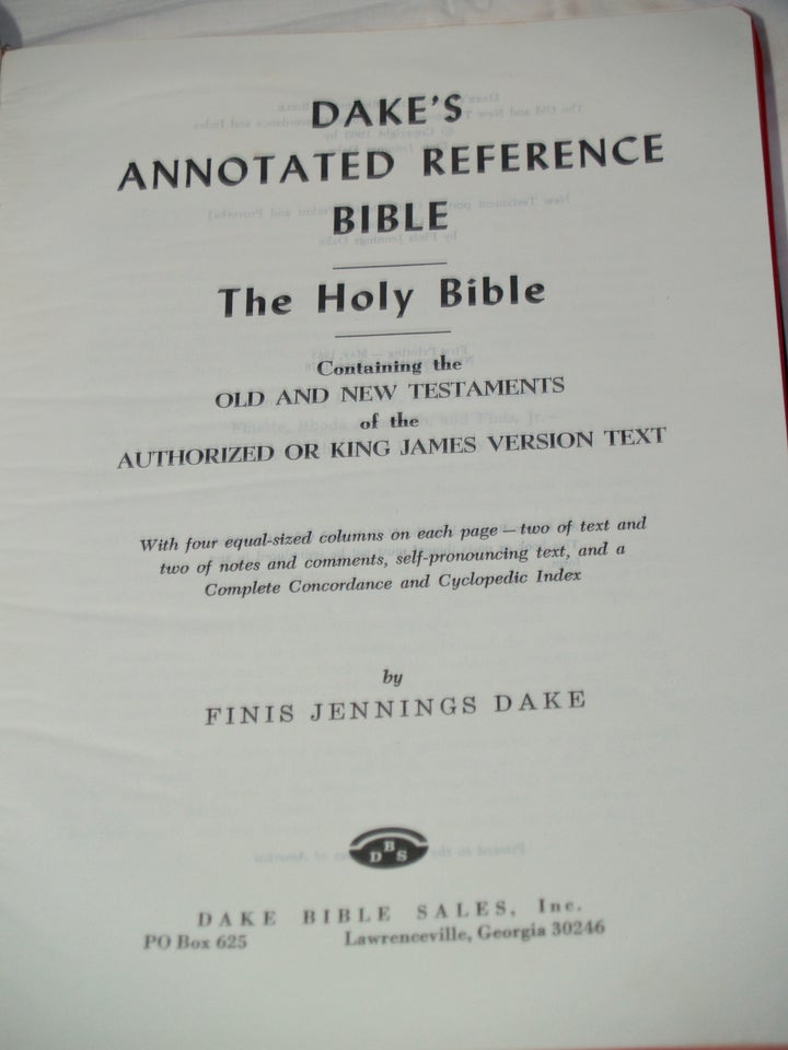 Dake's Annotated, Reference Bible