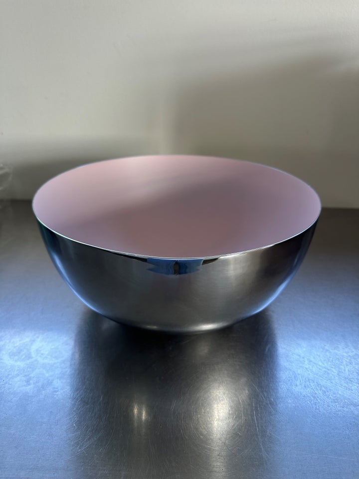 Enamel skål i Chrome/Rosa - 30 cm