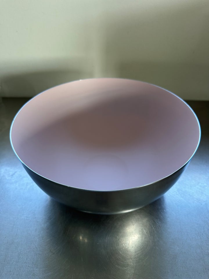 Enamel skål i Chrome/Rosa - 30 cm