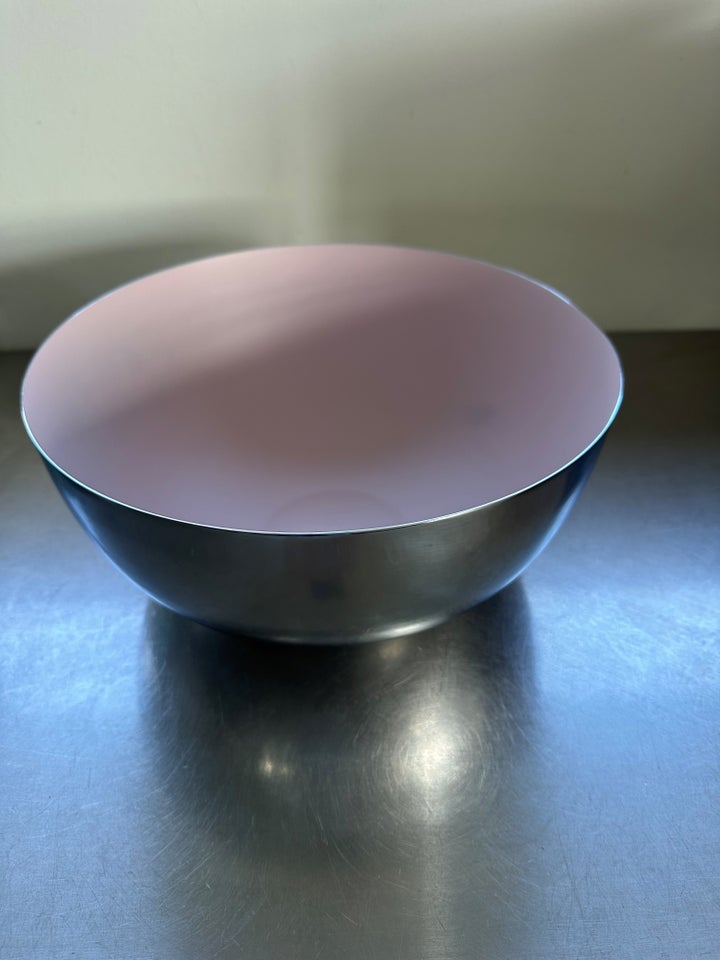 Enamel skål i Chrome/Rosa - 30 cm