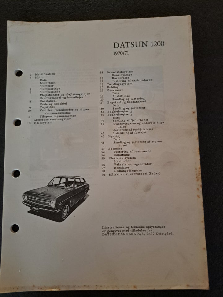 Datsun 1200, Ivar, emne: bil og