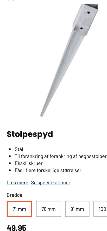 Stolpespyd 8 stk