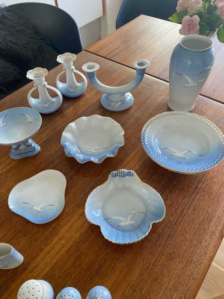 Porcelæn Mågestel med guldkant