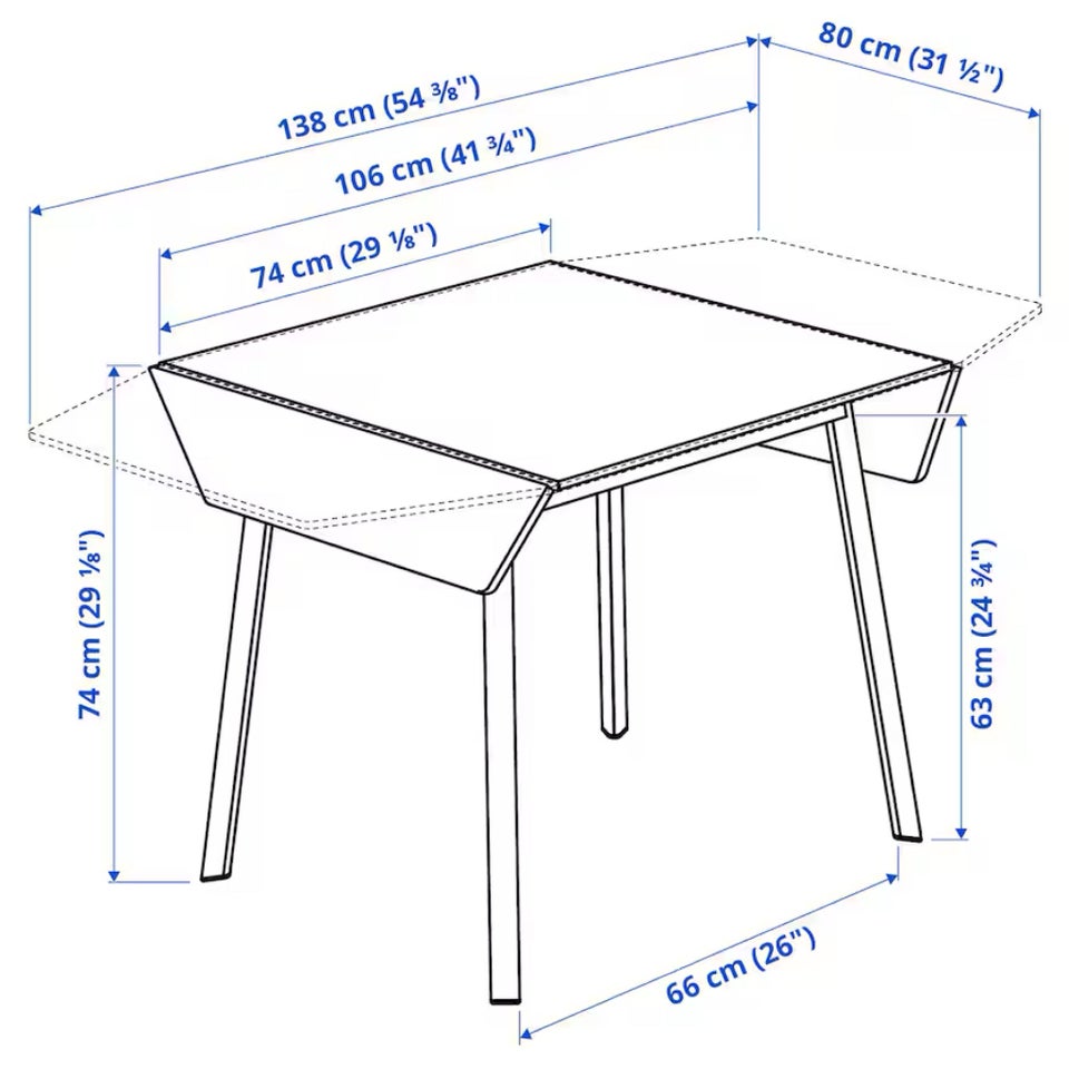 Spisebord m/stole Træ og metal